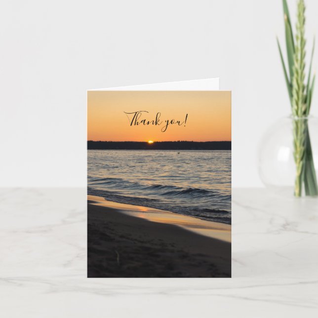 Un Carte de remerciements de coucher de soleil sur (Devant)
