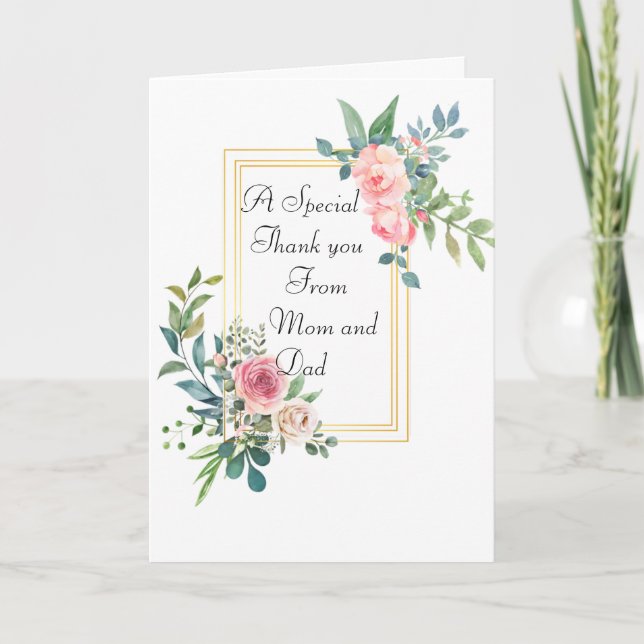 Un Carte de remerciements pour une fille qui est u (Devant)