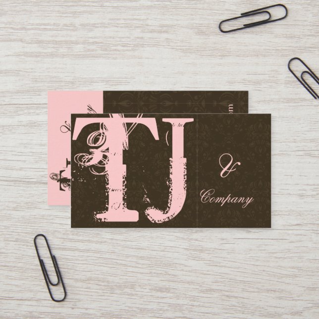 Un Carte de visite de Damas avec une pointe de cit (Devant/Arrière en situation)