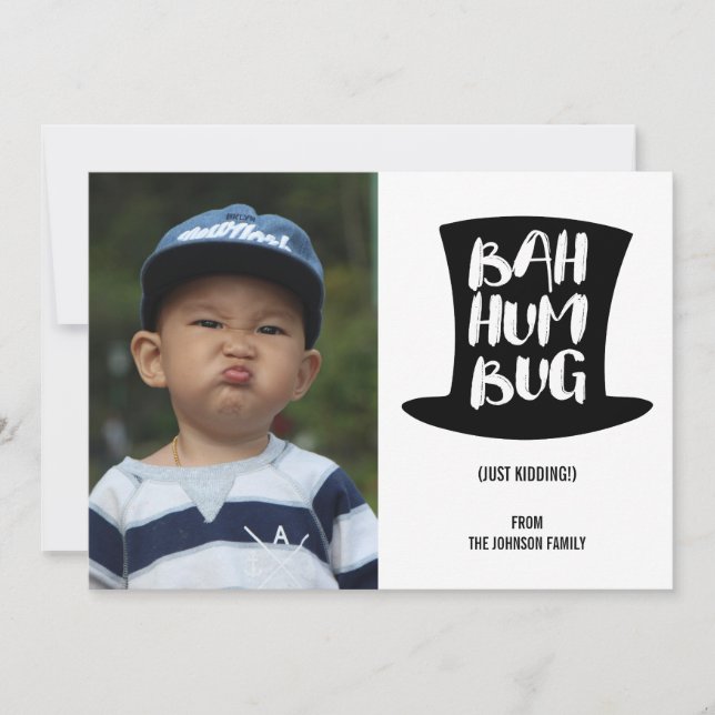 Un Carte photo de Noël Carol Bah Humbug (Devant)