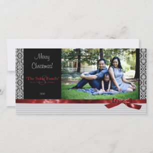 Un Carte photo de vacances moderne Damask