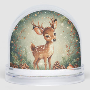 Un cerf caricaturé mignon dans une couronne de fêt