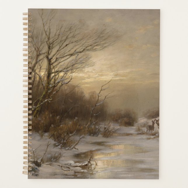 Un cerf dans un paysage hivernal - Désiré Thomassi (Devant)