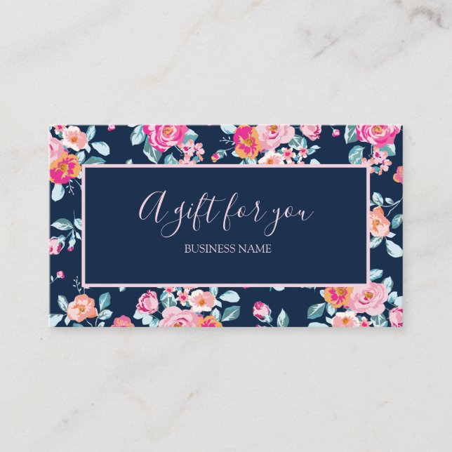 Un certificat cadeau de fleurs de roses roses pour (Devant)