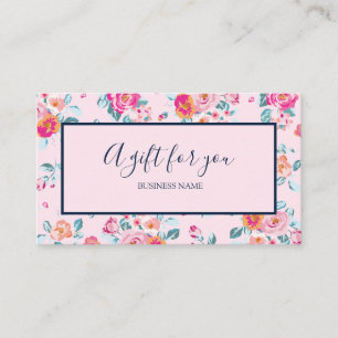 Un certificat cadeau de fleurs de roses roses pour