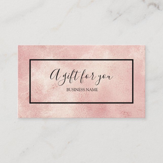 Un certificat cadeau en feuille rose pour vous (Devant)