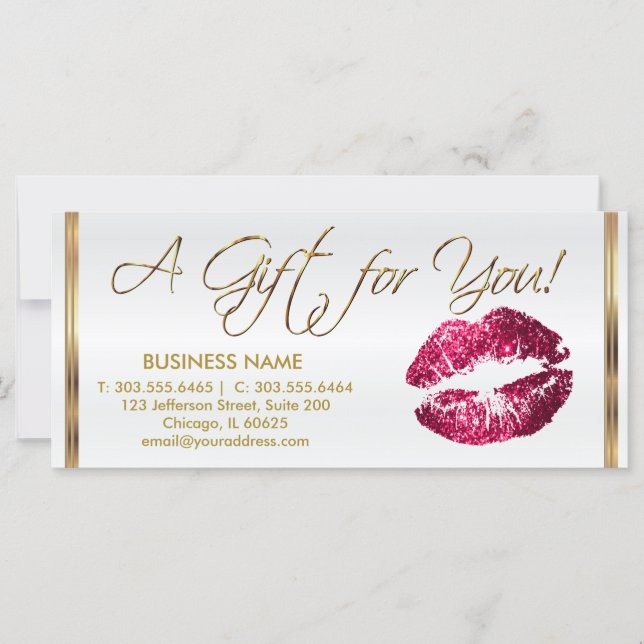 *Un certificat cadeau Hot Pink Lipstick Business 2 (Devant)