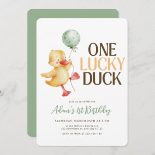 Un chanceux canard Invitation d'anniversaire, Anni