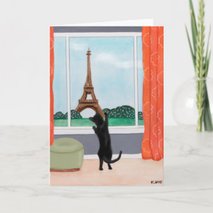 Un chat à Paris - Carte de voeux aux beaux-arts