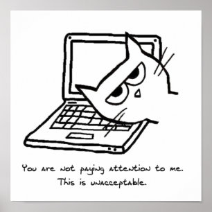 Un chat en colère demande de l'attention - Poster