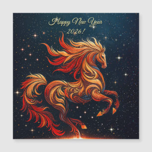 un cheval fougueux contre un ciel étoilé