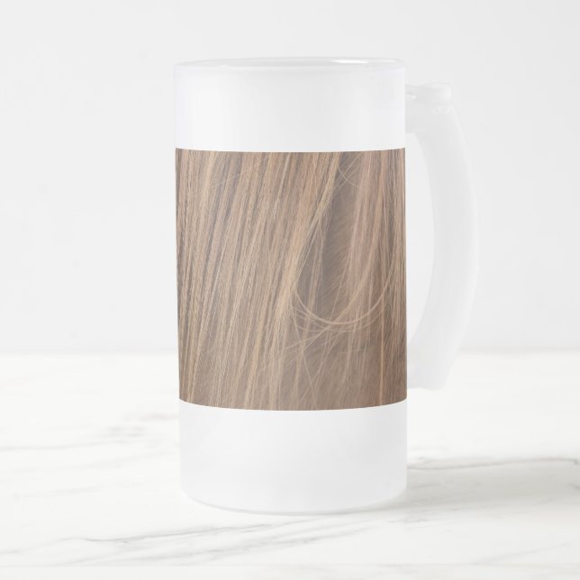 Un Cheval Mane Verre Frosted Bière Mug (Devant droit)