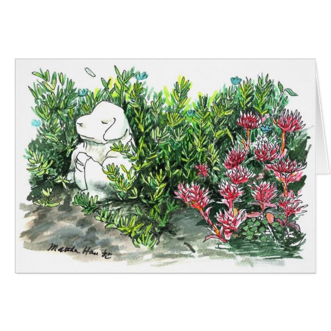 Un chien et fleurs (Devant horizontal)