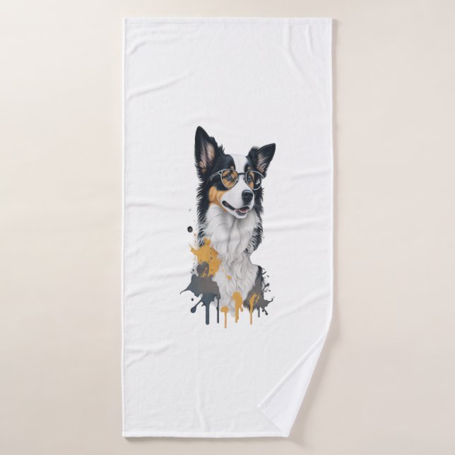 Un chien mignon Bordure Collie (Serviette de bain)
