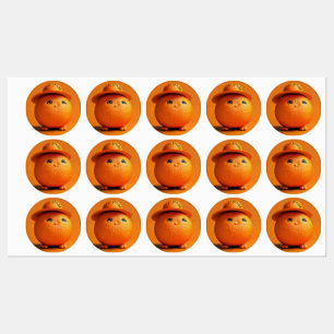Un Chubby Orange Avec Chapeau - Sticker imperméabl