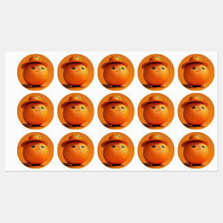 Un Chubby Orange Avec Chapeau - Sticker imperméabl