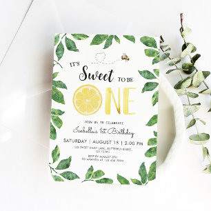 Un citron 1er anniversaire Invitation