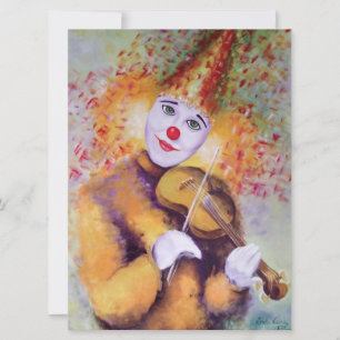 Un clown doux jouant du violon