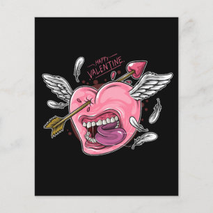 un coeur d'amour avec des lèvres et des ailes frap