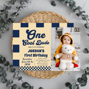 Un Cool Dude Boy 1er Anniversaire Photo Invitation