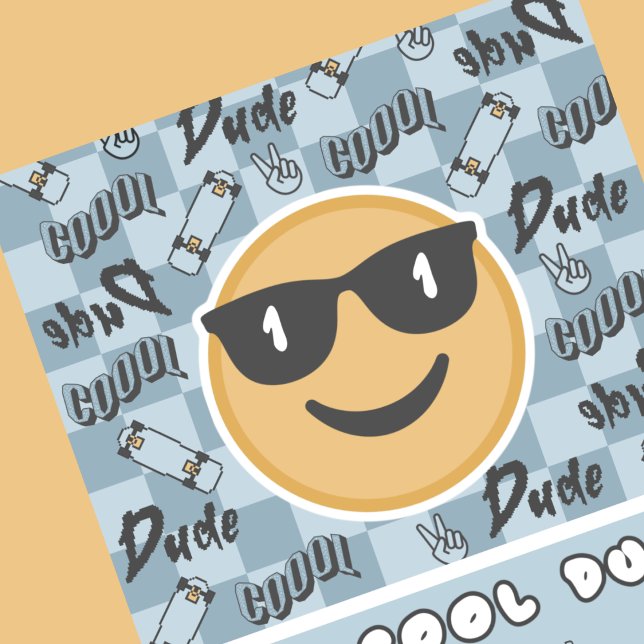 Un Cool Dude Invitation Anniversaire Retro Blue (Créateur téléchargé)