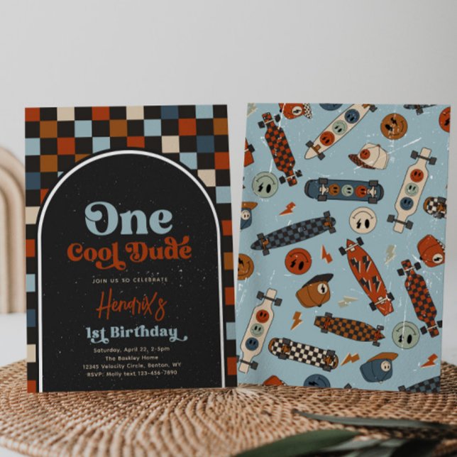 Un Cool Dude Skateboard Invitation d'anniversaire (Créateur téléchargé)