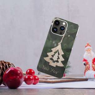 Un Coque iphone de Noël en bois