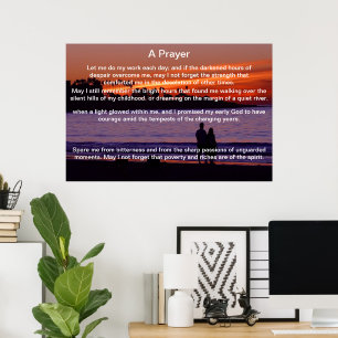 Un couple de prières silhouette Affiches