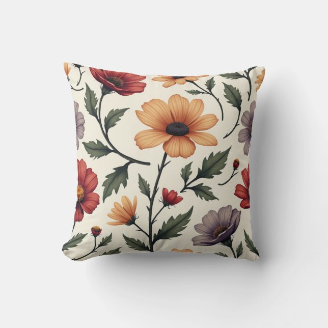 Un coussin coussin au joli design fleuri (Recto)