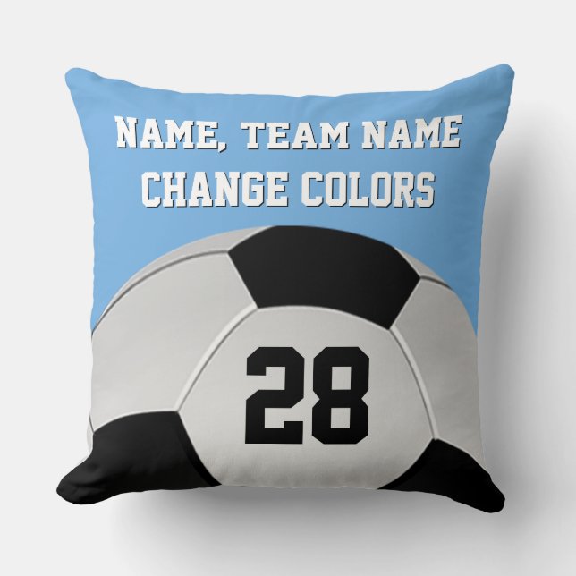 Un Coussin de football personnalisé bleu clair vot (Recto)