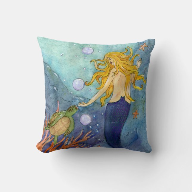 Un coussin de sirène et de tortue de rencontre (Recto)