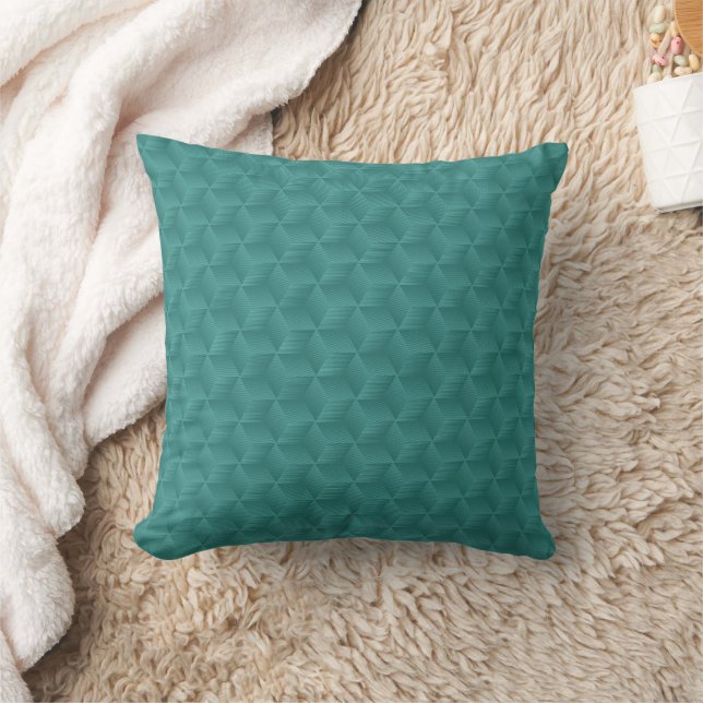 Un coussin décoratif à motif géométrique sarcelle (Couverture)