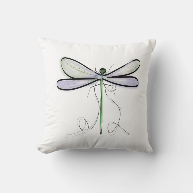 UN COUSSIN DÉCORATIF LIBELLULE SIMPLE (Recto)