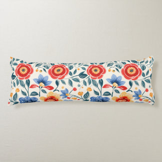 Un coussin lombaire avec un motif floral vibrant