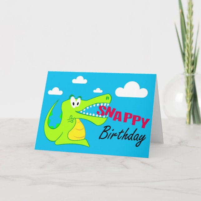 Un Crocodile Coloré Plaisir Bonne Carte Anniversai (Devant)