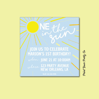 Un dans le soleil Invitation d'anniversaire