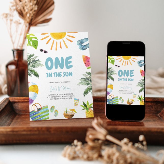 UN dans le Sun Pool Party Anniversaire Invitation (Créateur téléchargé)