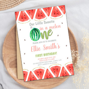 Un dans melon Watermelon Invitations d'anniversair