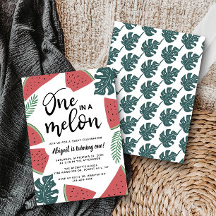 Un dans un melon 1er anniversaire Invitations