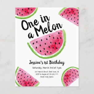 Un dans un Melon Anniversaire Fête Invitation budg