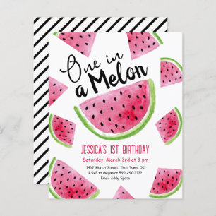 Un dans un Melon Anniversaire Fête Invitation budg