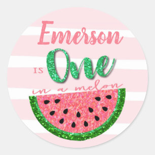 Un dans un melon, autocollant de pastèque,