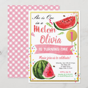 Un dans un melon invitation à l'anniversaire de na