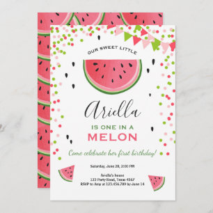 Un dans un melon Invitation Anniversaire Watermelo