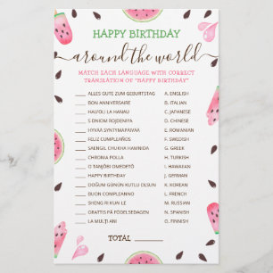 Un Dans Un Melon Joyeux Anniversaire Dans Le Monde