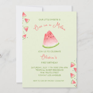 Un dans un Melon Watermelon Invitation d'anniversa