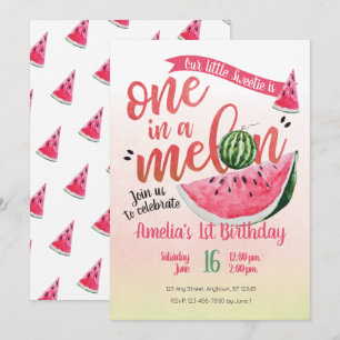 Un dans un Melon Watermelon Premier Invitation d'a