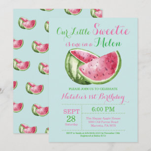 Un dans un Melon Watermelon Premier Invitation d'a