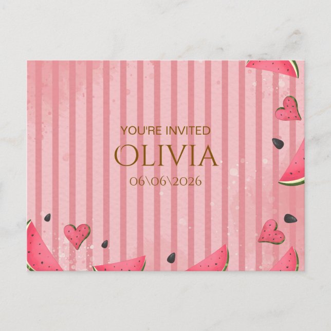 Un dans une invitation pour un premier anniversair (Devant)