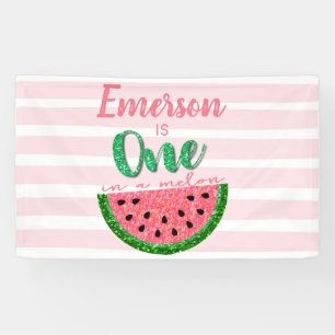 Un dans une pastèque Melon Première bannière d'ann